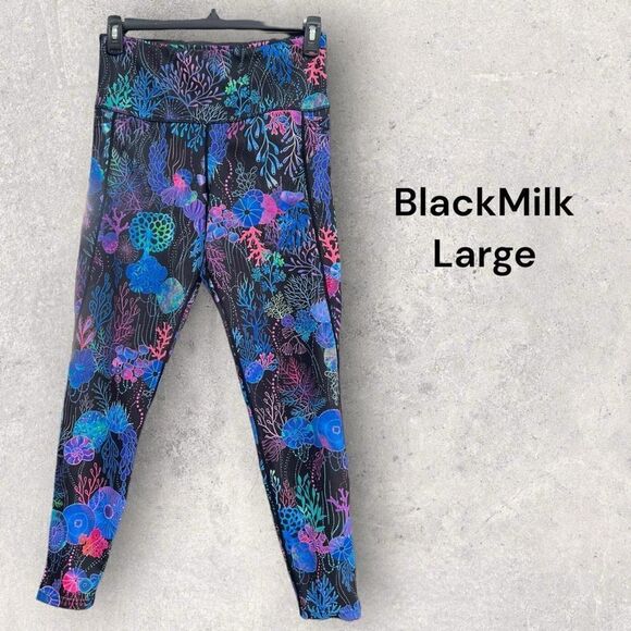 BlackMilk floral coral size large leggings - Picture 1 of 7